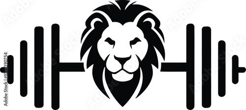 Royal lion fitness gym logo design with white background.