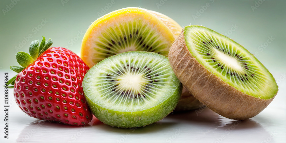 Fototapeta premium kiwi and strawberries