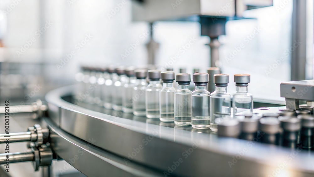 Medical Vials on Production Line in Pharmaceutical Factory
Medical Vials on Production Line in Pharmaceutical Factory