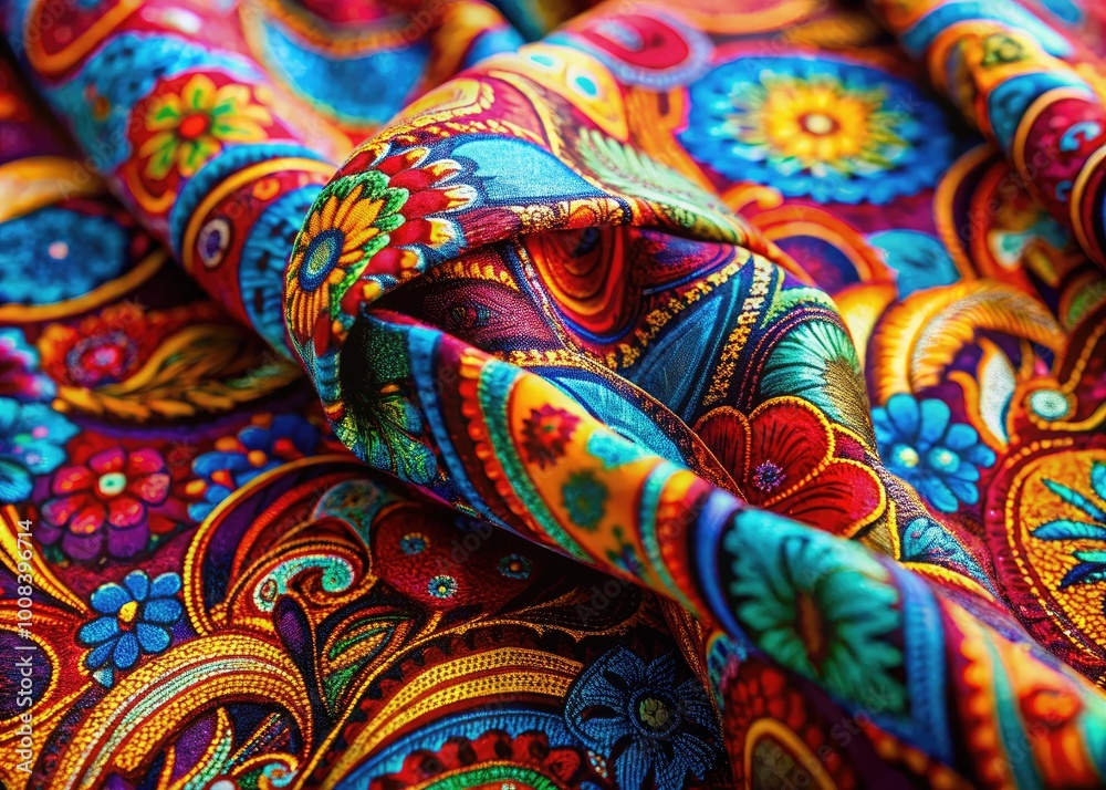 Close-up of Colorful Shirt Fabric with Intricate Patterns and Textures for Fashion and Design Projects Close-up of Colorful Shirt Fabric with Intricate Patterns and Textures for Fashion and Design Projects