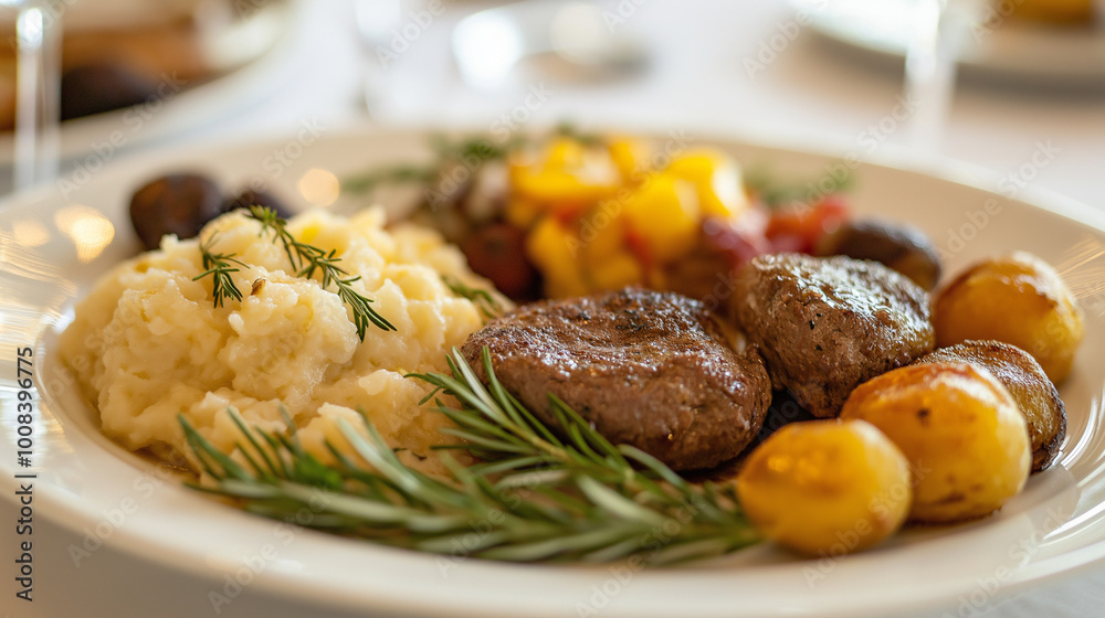 The national food of South African cuisine on a beautiful serving plate The national food of South African cuisine on a beautiful serving plate