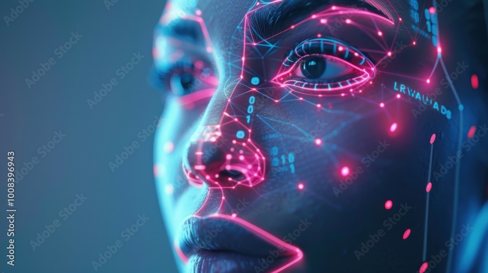 A close-up of AI-powered facial recognition technology in use on a modern device A close-up of AI-powered facial recognition technology in use on a modern device