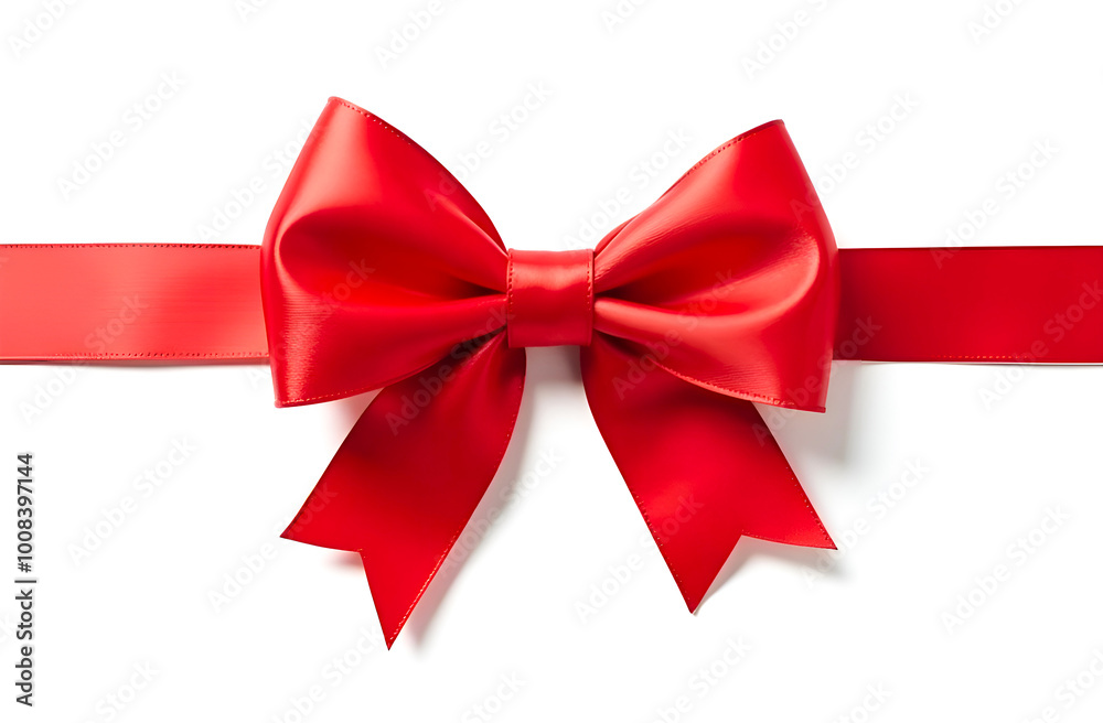 red bow isolated on white, red ribbon bow on white background red bow isolated on white, red ribbon bow on white background
