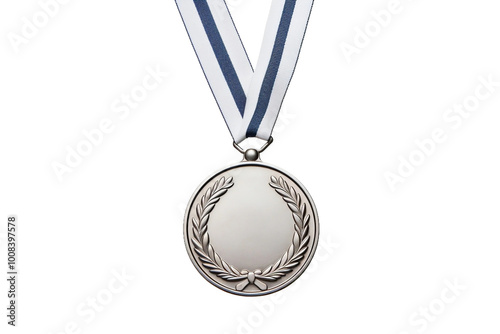 Second Place Prize silver medal Isolated on Transparent Background photo