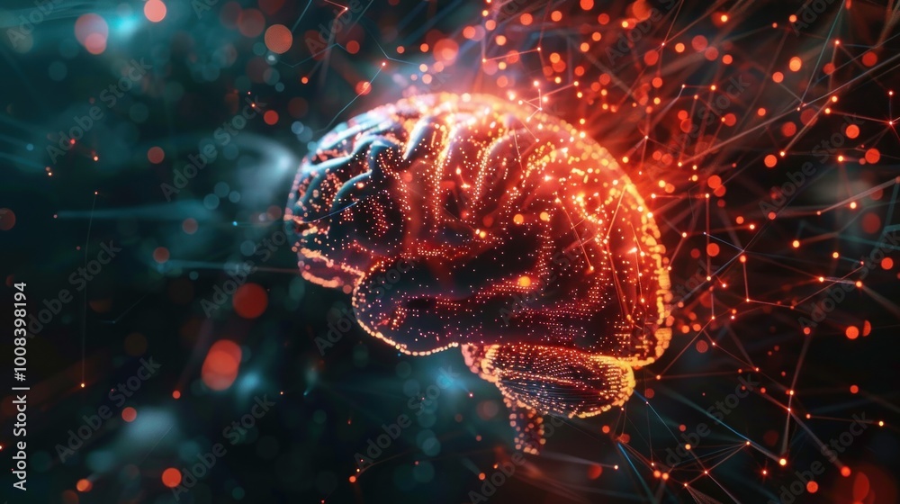 A creative depiction of a human brain merging with a digital network, illustrating AI-enhanced cognitive processes A creative depiction of a human brain merging with a digital network, illustrating AI-enhanced cognitive processes