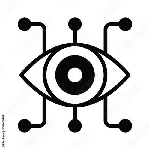 A digital eye representing surveillance, monitoring, and data collection