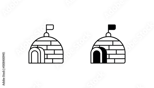 Igloo icon design with white background stock illustration