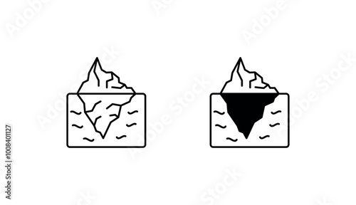 Iceberg icon design with white background stock illustration