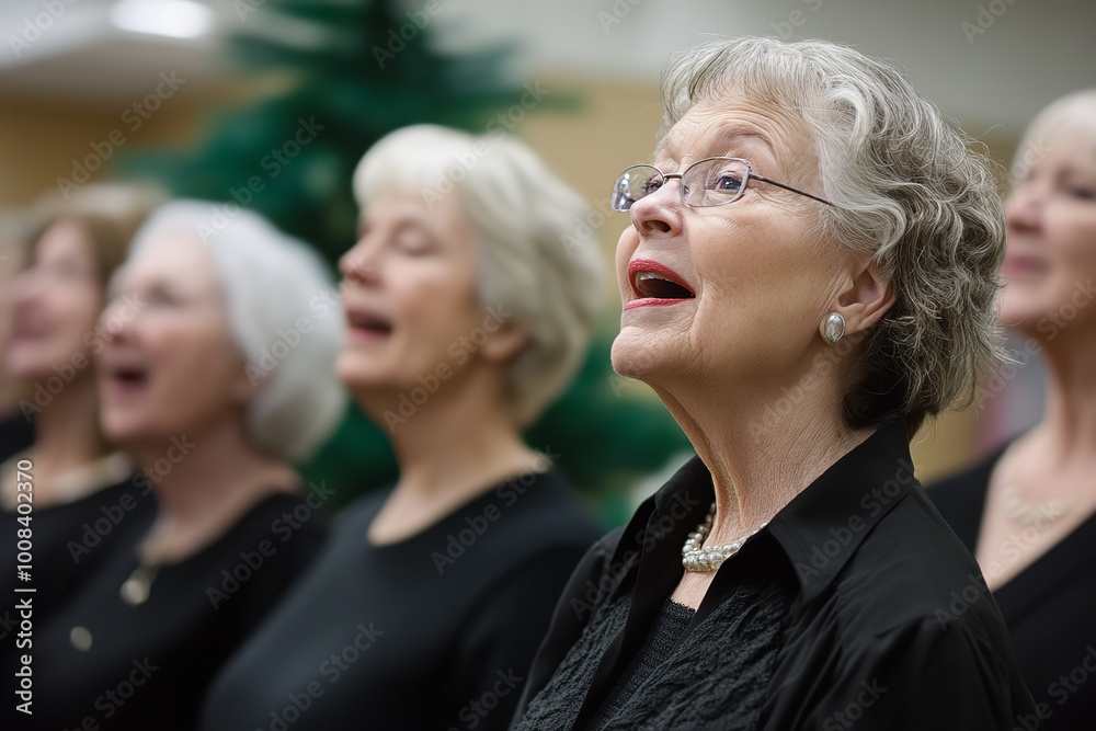 Senior Choir Performance in Retirement Home with Warm Atmosphere Senior Choir Performance in Retirement Home with Warm Atmosphere