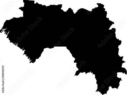 Republic of Guinea Map Silhouette Vector Image Illustration for Business and Education