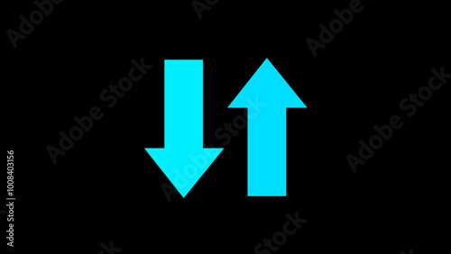 Free Download Up and down  pointing solid arrow icon. Flashing direction indicators. - GFXLoad