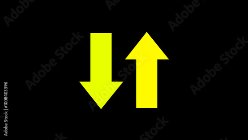 Free Download Yellow  color up and down directional and pointing solid  arrow icon. Up and down arrow direction sign .  - GFXLoad