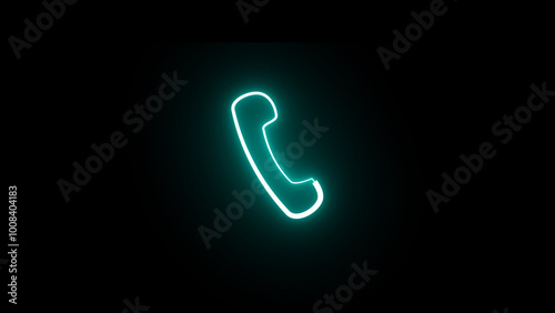 Simple telephone call symbol isolated on black background. Telephone call sign, and phone solid icon.