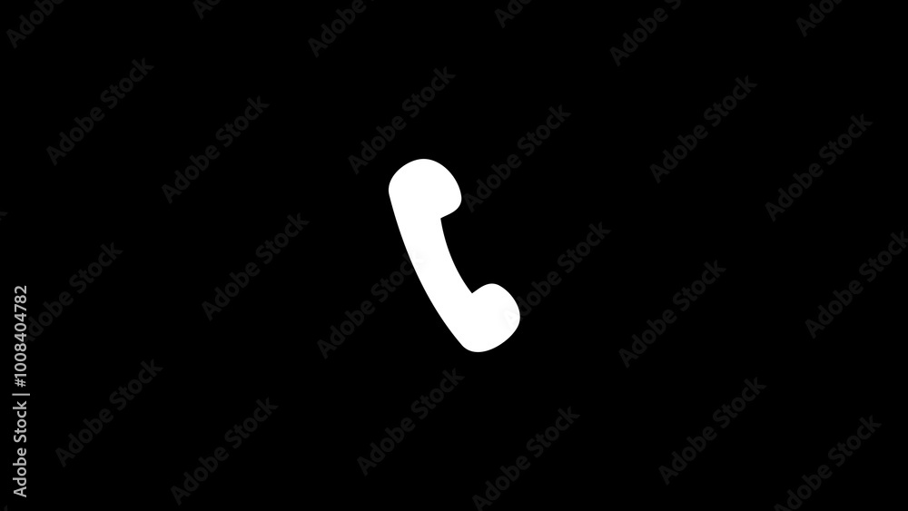 Telephone icon  white color . Phone call icon and handset icon. Outline  ringing handset icon.