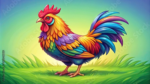 Wallpaper Mural Colorful Cartoon Chicken Vector Illustration for Farm, Food, and Animal-Themed Designs and Projects Torontodigital.ca