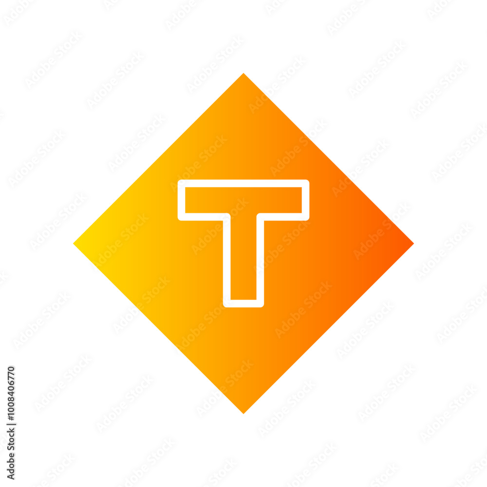 t junction gradient icon t junction gradient icon