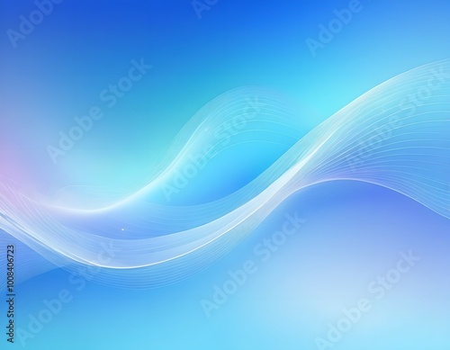 A smooth blue gradient background with abstract, flowing wave patterns representing medical data and energy fields, blended softly into the design