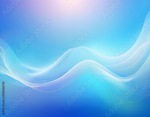 A smooth blue gradient background with abstract, flowing wave patterns representing medical data and energy fields, blended softly into the design