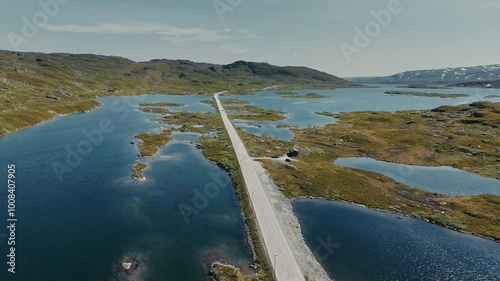 Haukelivegen scenic road Norway aerial view photo