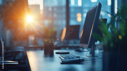 Wallpaper Mural Modern Office Space with Morning Light Through Windows Torontodigital.ca