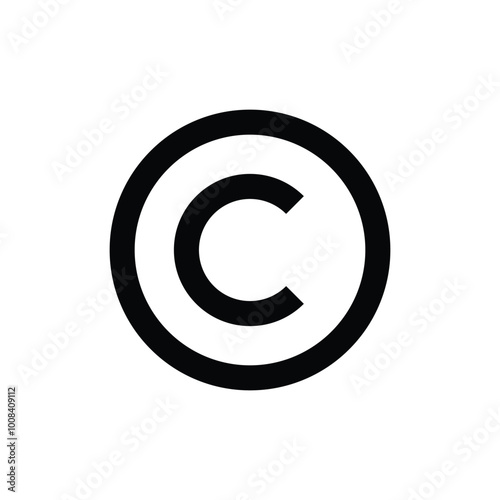 copyright icon or logo design isolated sign symbol vector illustration - high quality line style vector icon suitable for designers, web developers, displays and websites