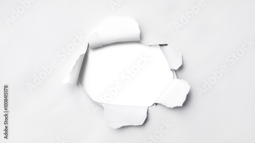 High-Quality PNG of Hole Torn Paper Elements Isolated on White Background – High Resolution
