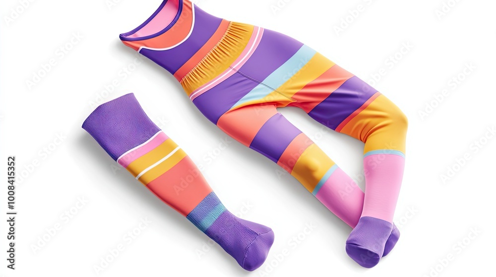 Colorful Striped Leggings and Matching Socks Colorful Striped Leggings and Matching Socks