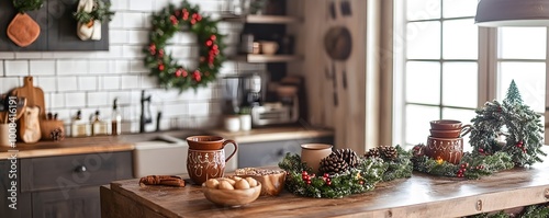 Cozy Holiday Kitchen with H...