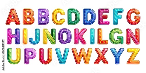 Colorful Vector Alphabets Set for Creative Design Projects, Education Materials, and Branding Needs