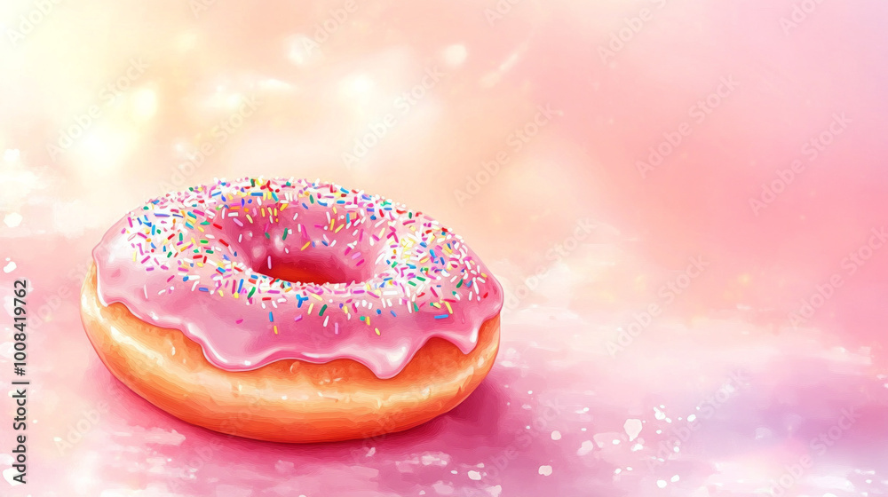 pink donut with pink background pink donut with pink background