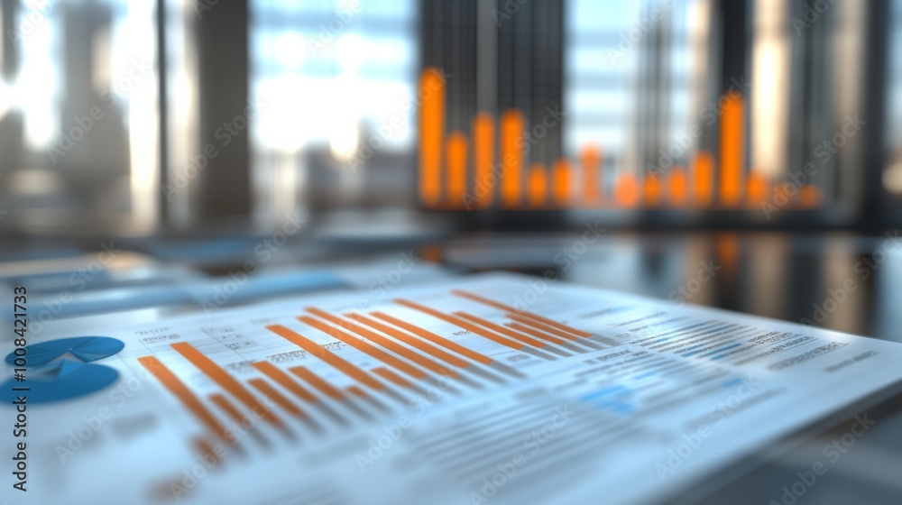 Business Reports and Graphs in Modern Office Setting Business Reports and Graphs in Modern Office Setting