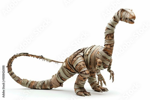 Fototapeta Naklejka Na Ścianę i Meble -  Long necked dinosaur in a zombie costume