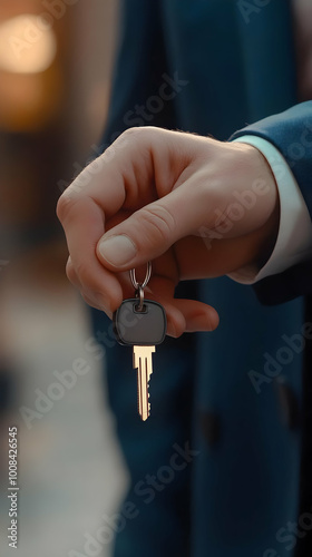 Businessman Holding Keys Photo