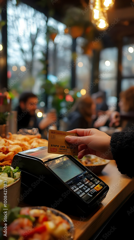 Contactless Payment Photo - Customer Paying with Credit Card at Restaurant Contactless Payment Photo - Customer Paying with Credit Card at Restaurant