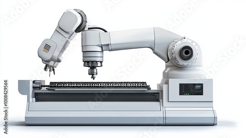 Automated Industrial Robotic Arm with CNC Machine