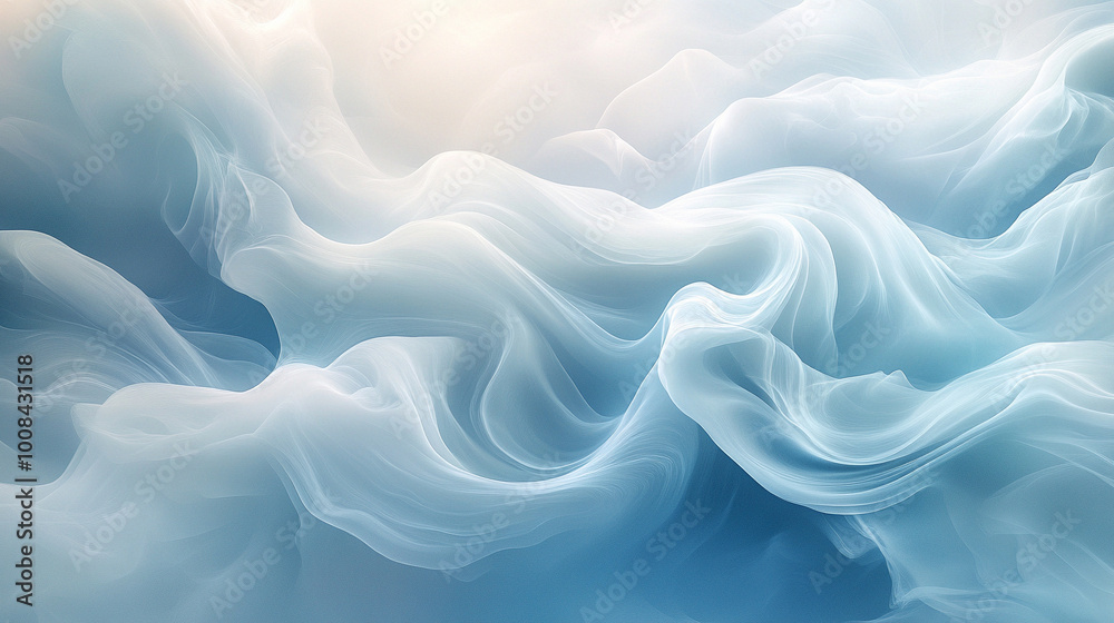 Miękkie transparentne jasne tło dymne, w odcieniach bieli i błękitu, tapeta generative ai Miękkie transparentne jasne tło dymne, w odcieniach bieli i błękitu, tapeta generative ai