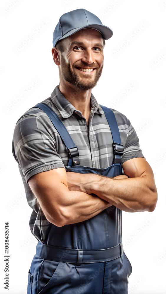 A repairman with folded arms A repairman with folded arms