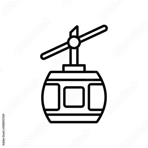 Cable Car icon vector stock illustration