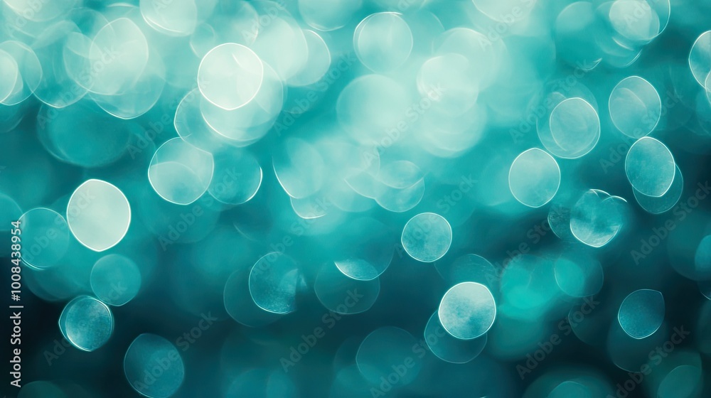 Blurred blue-green background with bokeh circles, soft light transitions, macro photography creating space for creative design with text. Blurred blue-green background with bokeh circles, soft light transitions, macro photography creating space for creative design with text.