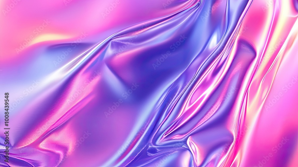 Blurred holographic background with shiny metallic foil effect. Abstract gradient transitions in violet and pink hues. Futuristic and minimal. Blurred holographic background with shiny metallic foil effect. Abstract gradient transitions in violet and pink hues. Futuristic and minimal.