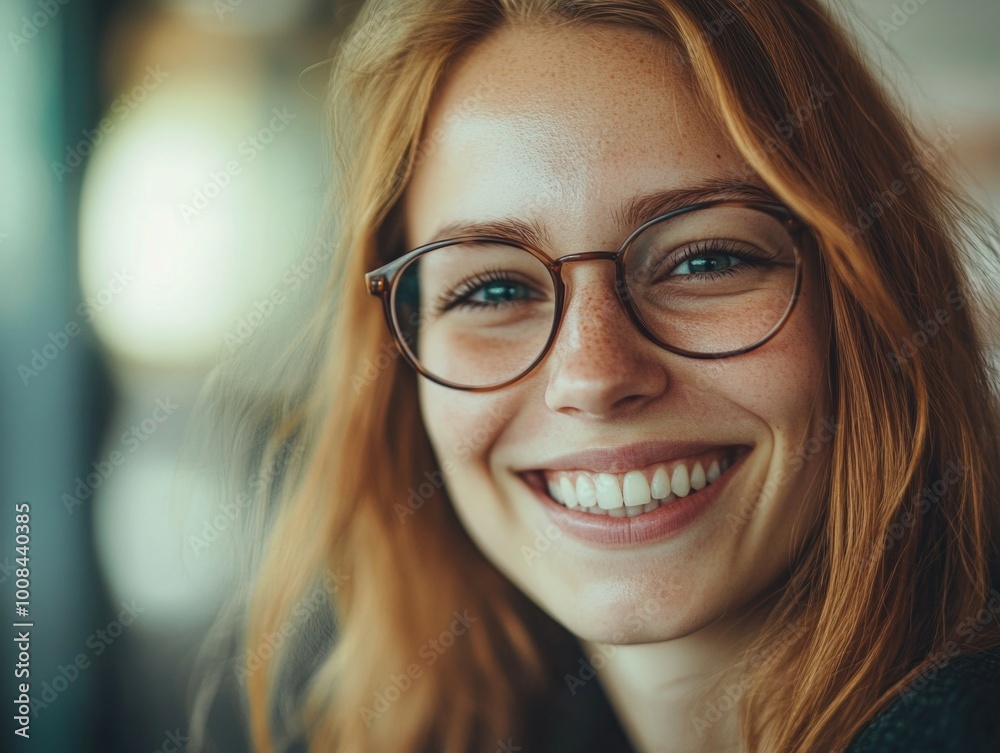 Joyful Smile of a Woman with Red Hair Joyful Smile of a Woman with Red Hair