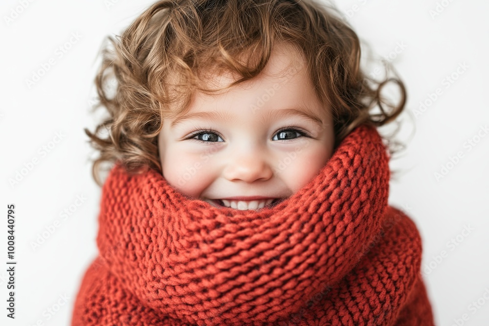 A charming portrait of a giggling toddler hiding behind a large red scar A charming portrait of a giggling toddler hiding behind a large red scar