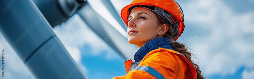 Wind Turbine Technician Working in Renewable Energy, Clean Energy Worker Wind Turbine Technician Working in Renewable Energy, Clean Energy Worker