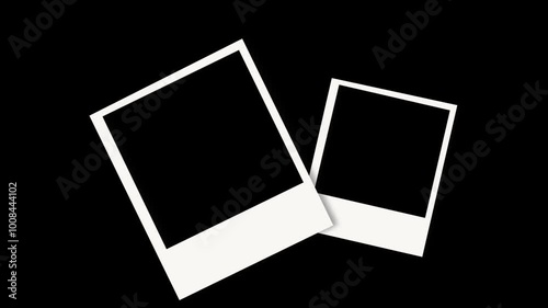 Aesthetic polaroid reveal animation overlay, retro frame motion with transparent background