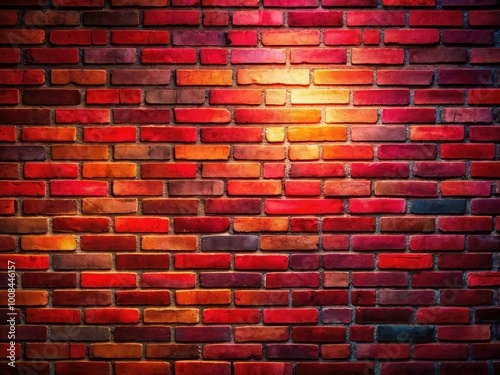 Dynamic red brick wall texture enriched with vivid color variations, making it an excellent choice for backgrounds and design projects that require a bold and engaging aesthetic.