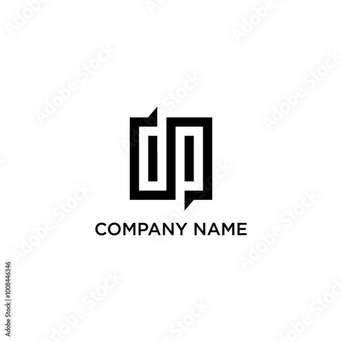 dp logo design , letter dp logo, and modern line art or single line style, vector illustration.	