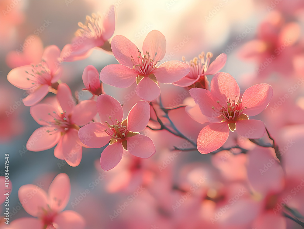 Blooming Pink Flowers Abstract Background Blooming Pink Flowers Abstract Background