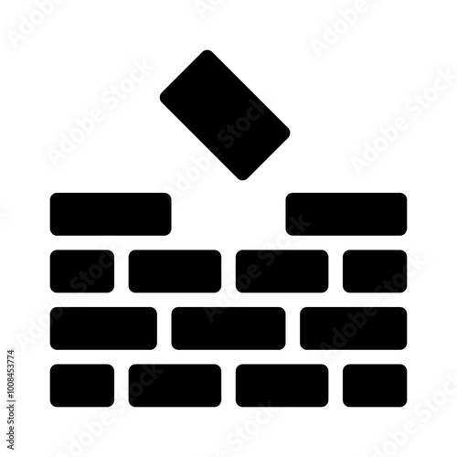 Icon Brick Wall With Style Glyph