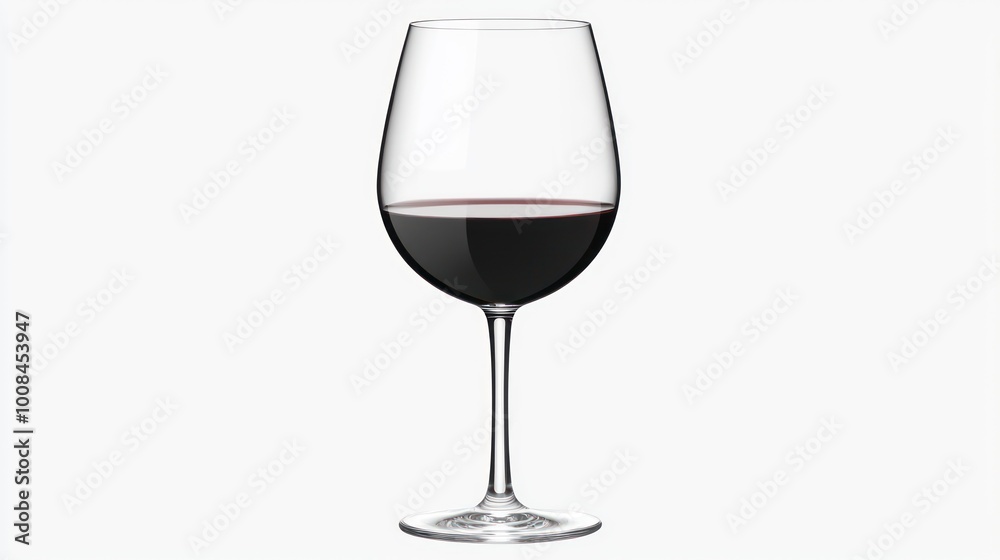 Elegant Floating Wine Glass with Ice Cubes in Mid-Air on White Background, Minimalist Surreal Design Elegant Floating Wine Glass with Ice Cubes in Mid-Air on White Background, Minimalist Surreal Design