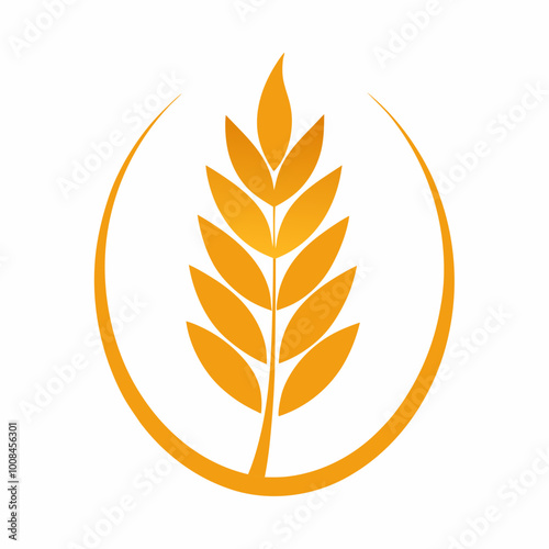 Wheat logo silhouette vector illustration on white background